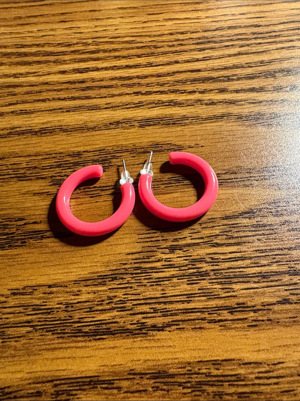 Bright Pink Hoop Earrings - Lightweight Women’s Fashion Jewelry